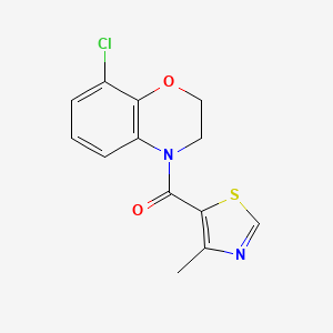 molecular formula C13H11ClN2O2S B7615424 (8-Chloro-2,3-dihydro-1,4-benzoxazin-4-yl)-(4-methyl-1,3-thiazol-5-yl)methanone 