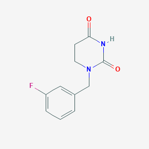 molecular formula C11H11FN2O2 B7615436 1-[(3-Fluorophenyl)methyl]-1,3-diazinane-2,4-dione 