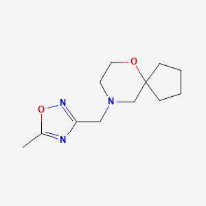 molecular formula C12H19N3O2 B7615526 9-[(5-Methyl-1,2,4-oxadiazol-3-yl)methyl]-6-oxa-9-azaspiro[4.5]decane 