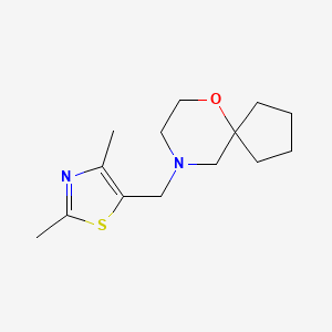 molecular formula C14H22N2OS B7615545 9-[(2,4-Dimethyl-1,3-thiazol-5-yl)methyl]-6-oxa-9-azaspiro[4.5]decane 