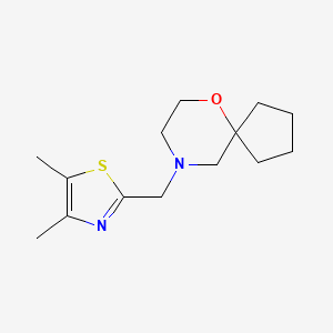 molecular formula C14H22N2OS B7615549 9-[(4,5-Dimethyl-1,3-thiazol-2-yl)methyl]-6-oxa-9-azaspiro[4.5]decane 