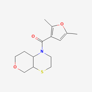 molecular formula C14H19NO3S B7615611 3,4a,5,7,8,8a-hexahydro-2H-pyrano[3,4-b][1,4]thiazin-1-yl-(2,5-dimethylfuran-3-yl)methanone 