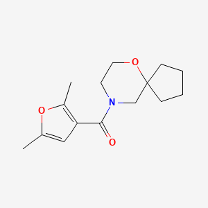 molecular formula C15H21NO3 B7615619 (2,5-Dimethylfuran-3-yl)-(6-oxa-9-azaspiro[4.5]decan-9-yl)methanone 