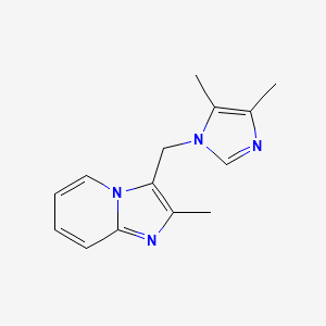 molecular formula C14H16N4 B7615622 3-[(4,5-Dimethylimidazol-1-yl)methyl]-2-methylimidazo[1,2-a]pyridine 