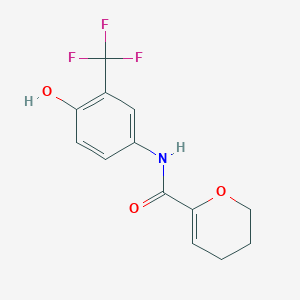 molecular formula C13H12F3NO3 B7615663 N-[4-hydroxy-3-(trifluoromethyl)phenyl]-3,4-dihydro-2H-pyran-6-carboxamide 