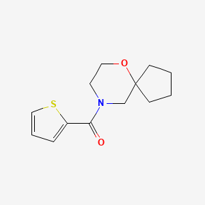 molecular formula C13H17NO2S B7615667 6-Oxa-9-azaspiro[4.5]decan-9-yl(thiophen-2-yl)methanone 