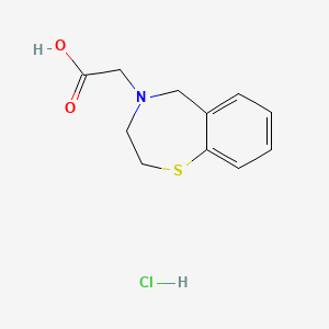 molecular formula C11H14ClNO2S B7615695 2-(3,5-dihydro-2H-1,4-benzothiazepin-4-yl)acetic acid;hydrochloride 