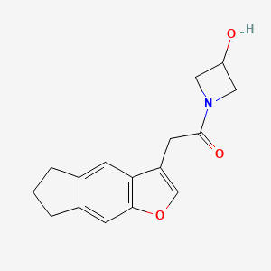 molecular formula C16H17NO3 B7615707 2-(6,7-dihydro-5H-cyclopenta[f][1]benzofuran-3-yl)-1-(3-hydroxyazetidin-1-yl)ethanone 