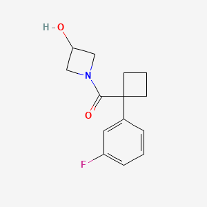 [1-(3-Fluorophenyl)cyclobutyl]-(3-hydroxyazetidin-1-yl)methanone