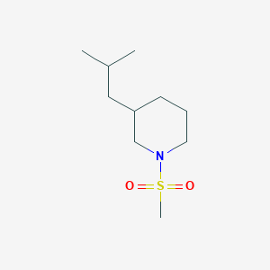 molecular formula C10H21NO2S B7615723 3-(2-Methylpropyl)-1-methylsulfonylpiperidine 