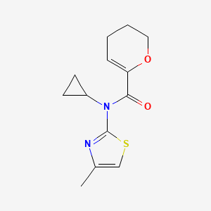 molecular formula C13H16N2O2S B7615724 N-cyclopropyl-N-(4-methyl-1,3-thiazol-2-yl)-3,4-dihydro-2H-pyran-6-carboxamide 