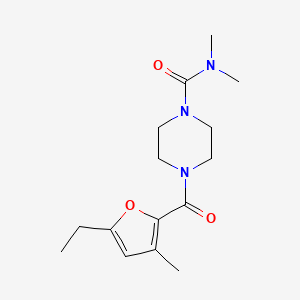 molecular formula C15H23N3O3 B7615747 4-(5-ethyl-3-methylfuran-2-carbonyl)-N,N-dimethylpiperazine-1-carboxamide 