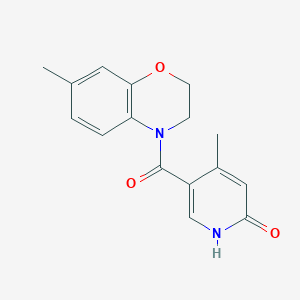 molecular formula C16H16N2O3 B7615772 4-methyl-5-(7-methyl-2,3-dihydro-1,4-benzoxazine-4-carbonyl)-1H-pyridin-2-one 