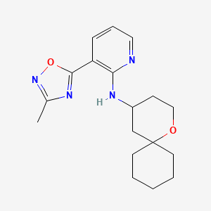 3-(3-methyl-1,2,4-oxadiazol-5-yl)-N-(1-oxaspiro[5.5]undecan-4-yl)pyridin-2-amine