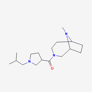 molecular formula C17H31N3O B7615791 (9-Methyl-3,9-diazabicyclo[4.2.1]nonan-3-yl)-[1-(2-methylpropyl)pyrrolidin-3-yl]methanone 