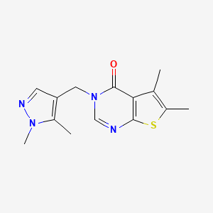 3-[(1,5-Dimethylpyrazol-4-yl)methyl]-5,6-dimethylthieno[2,3-d]pyrimidin-4-one