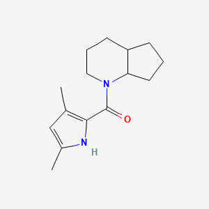 molecular formula C15H22N2O B7615833 2,3,4,4a,5,6,7,7a-octahydrocyclopenta[b]pyridin-1-yl-(3,5-dimethyl-1H-pyrrol-2-yl)methanone 