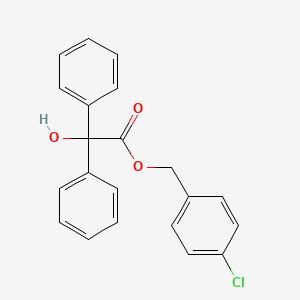 molecular formula C21H17ClO3 B7615847 (4-Chlorophenyl)methyl 2-hydroxy-2,2-diphenylacetate 