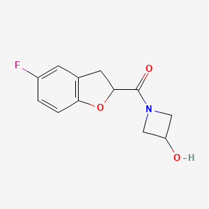 molecular formula C12H12FNO3 B7615864 (5-Fluoro-2,3-dihydro-1-benzofuran-2-yl)-(3-hydroxyazetidin-1-yl)methanone 