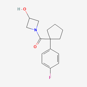 molecular formula C15H18FNO2 B7615893 [1-(4-Fluorophenyl)cyclopentyl]-(3-hydroxyazetidin-1-yl)methanone 