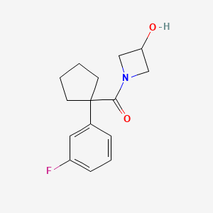 molecular formula C15H18FNO2 B7615895 [1-(3-Fluorophenyl)cyclopentyl]-(3-hydroxyazetidin-1-yl)methanone 