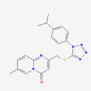 7-Methyl-2-[[1-(4-propan-2-ylphenyl)tetrazol-5-yl]sulfanylmethyl]pyrido[1,2-a]pyrimidin-4-one