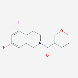 molecular formula C15H17F2NO2 B7615941 (5,7-difluoro-3,4-dihydro-1H-isoquinolin-2-yl)-(oxan-3-yl)methanone 