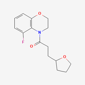 molecular formula C15H18FNO3 B7616032 1-(5-Fluoro-2,3-dihydro-1,4-benzoxazin-4-yl)-3-(oxolan-2-yl)propan-1-one 