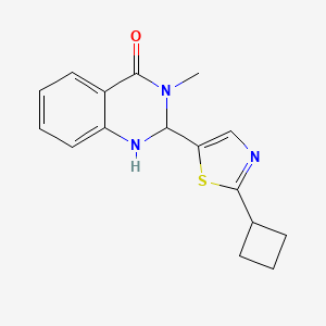 molecular formula C16H17N3OS B7616040 2-(2-Cyclobutyl-1,3-thiazol-5-yl)-3-methyl-1,2-dihydroquinazolin-4-one 