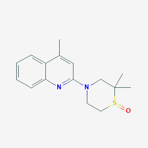 molecular formula C16H20N2OS B7616053 2,2-Dimethyl-4-(4-methylquinolin-2-yl)-1,4-thiazinane 1-oxide 