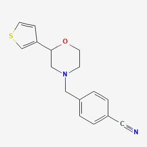 4-[(2-Thiophen-3-ylmorpholin-4-yl)methyl]benzonitrile