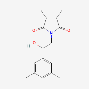 molecular formula C16H21NO3 B7616105 1-[2-(3,5-Dimethylphenyl)-2-hydroxyethyl]-3,4-dimethylpyrrolidine-2,5-dione 