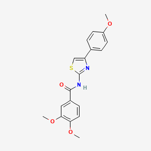 molecular formula C19H18N2O4S B7616109 3,4-dimethoxy-N-[4-(4-methoxyphenyl)-1,3-thiazol-2-yl]benzamide 