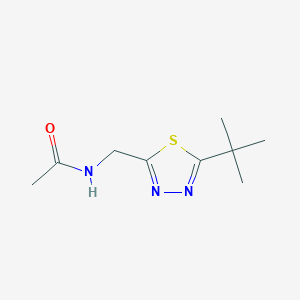 molecular formula C9H15N3OS B7616125 N-[(5-tert-butyl-1,3,4-thiadiazol-2-yl)methyl]acetamide 