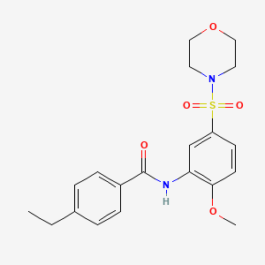 4-ethyl-N-(2-methoxy-5-morpholin-4-ylsulfonylphenyl)benzamide