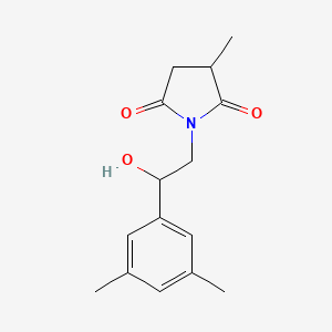 molecular formula C15H19NO3 B7616143 1-[2-(3,5-Dimethylphenyl)-2-hydroxyethyl]-3-methylpyrrolidine-2,5-dione 