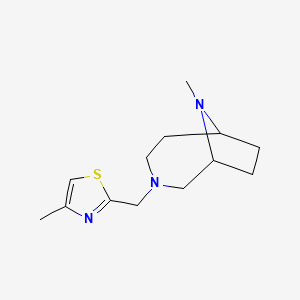 molecular formula C13H21N3S B7616156 4-Methyl-2-[(9-methyl-3,9-diazabicyclo[4.2.1]nonan-3-yl)methyl]-1,3-thiazole 