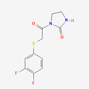 1-[2-(3,4-Difluorophenyl)sulfanylacetyl]imidazolidin-2-one