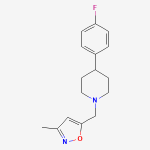 molecular formula C16H19FN2O B7616242 5-[[4-(4-Fluorophenyl)piperidin-1-yl]methyl]-3-methyl-1,2-oxazole 