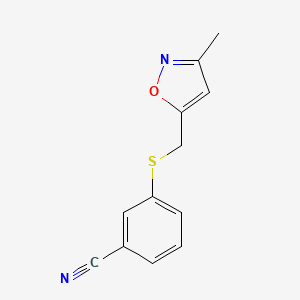 3-[(3-Methyl-1,2-oxazol-5-yl)methylsulfanyl]benzonitrile