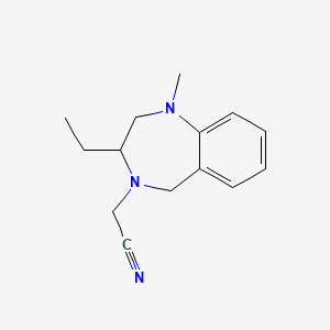 molecular formula C14H19N3 B7616269 2-(3-ethyl-1-methyl-3,5-dihydro-2H-1,4-benzodiazepin-4-yl)acetonitrile 