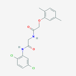 molecular formula C18H18Cl2N2O3 B7616293 N-(2,5-dichlorophenyl)-2-[[2-(2,5-dimethylphenoxy)acetyl]amino]acetamide 