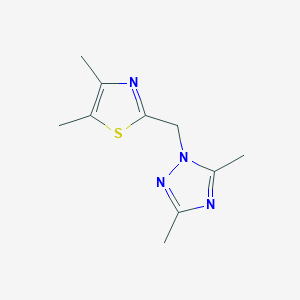 molecular formula C10H14N4S B7616305 2-[(3,5-Dimethyl-1,2,4-triazol-1-yl)methyl]-4,5-dimethyl-1,3-thiazole 