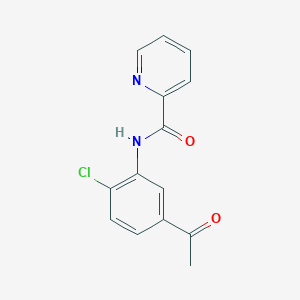 molecular formula C14H11ClN2O2 B7616312 N-(5-acetyl-2-chlorophenyl)pyridine-2-carboxamide 