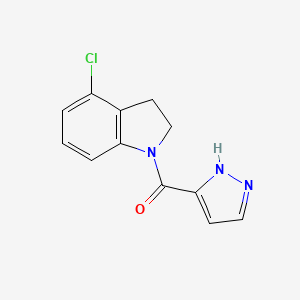 (4-chloro-2,3-dihydroindol-1-yl)-(1H-pyrazol-5-yl)methanone