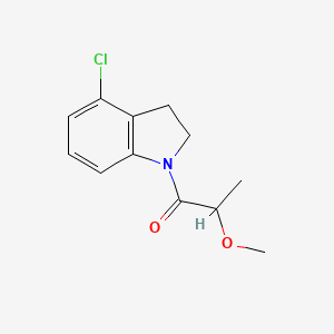 molecular formula C12H14ClNO2 B7616326 1-(4-Chloro-2,3-dihydroindol-1-yl)-2-methoxypropan-1-one 