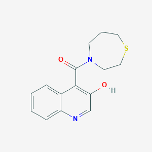 molecular formula C15H16N2O2S B7616345 (3-Hydroxyquinolin-4-yl)-(1,4-thiazepan-4-yl)methanone 