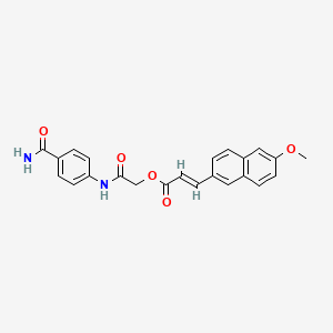 molecular formula C23H20N2O5 B7616360 [2-(4-carbamoylanilino)-2-oxoethyl] (E)-3-(6-methoxynaphthalen-2-yl)prop-2-enoate 