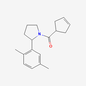 molecular formula C18H23NO B7616367 Cyclopent-3-en-1-yl-[2-(2,5-dimethylphenyl)pyrrolidin-1-yl]methanone 