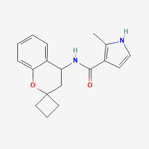 molecular formula C18H20N2O2 B7616372 2-methyl-N-spiro[3,4-dihydrochromene-2,1'-cyclobutane]-4-yl-1H-pyrrole-3-carboxamide 